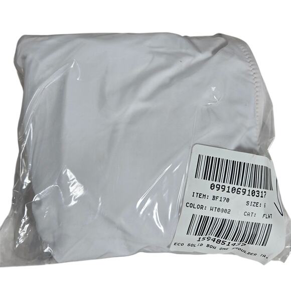 J. Crew Bow one-shoulder one-piece Swimsuit White 6 BF170 - Picture 8 of 8